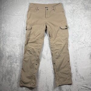 Kuhl Legendary Cargo Pants Womens Khaki Tan Straight Leg Hiking Outdoor Size 8